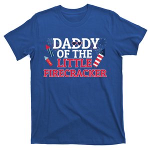 Dad Daddy Of The Little Firecracker 4th Of July Birthday Gift T-Shirt