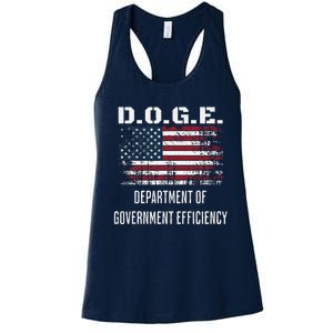 D.O.G.E. Department Of Government Efficiency Satirical Humor Women's Racerback Tank