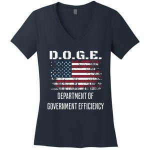 D.O.G.E. Department Of Government Efficiency Satirical Humor Women's V-Neck T-Shirt