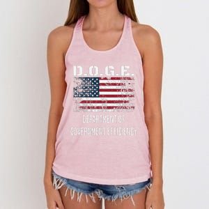 D.O.G.E. Department Of Government Efficiency Satirical Humor Women's Knotted Racerback Tank