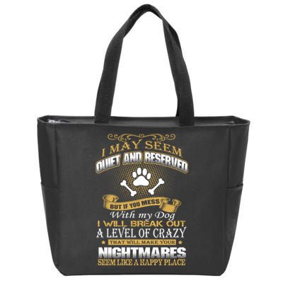 Dog Zip Tote Bag