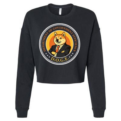 Doge Department Of Government Efficiency Doge Design Cropped Pullover Crew