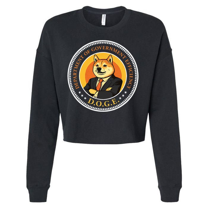 Doge Department Of Government Efficiency Doge Design Cropped Pullover Crew