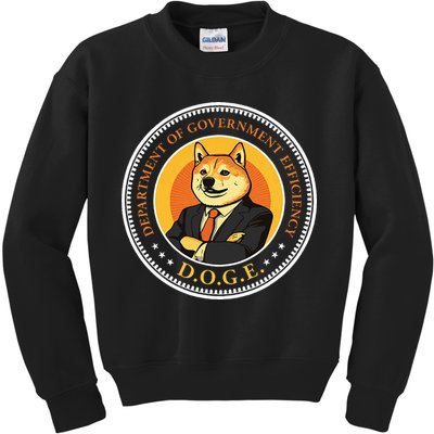 Doge Department Of Government Efficiency Doge Design Kids Sweatshirt
