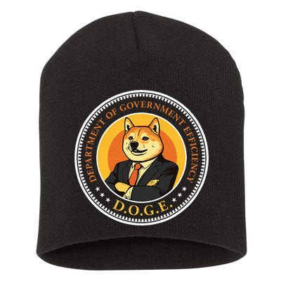 Doge Department Of Government Efficiency Doge Design Short Acrylic Beanie