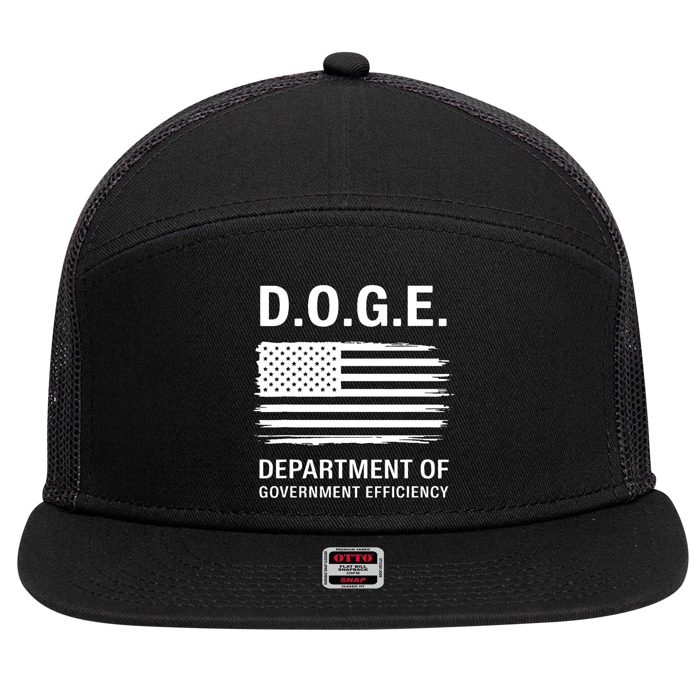 Doge Department Of Government Efficiency Gift 7 Panel Mesh Trucker Snapback Hat