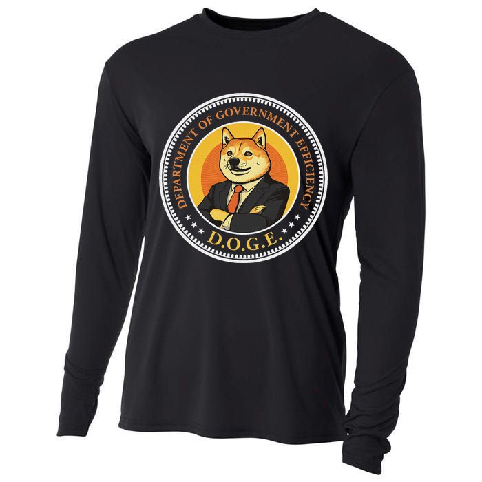 Doge Department Of Government Efficiency Doge Design Cooling Performance Long Sleeve Crew
