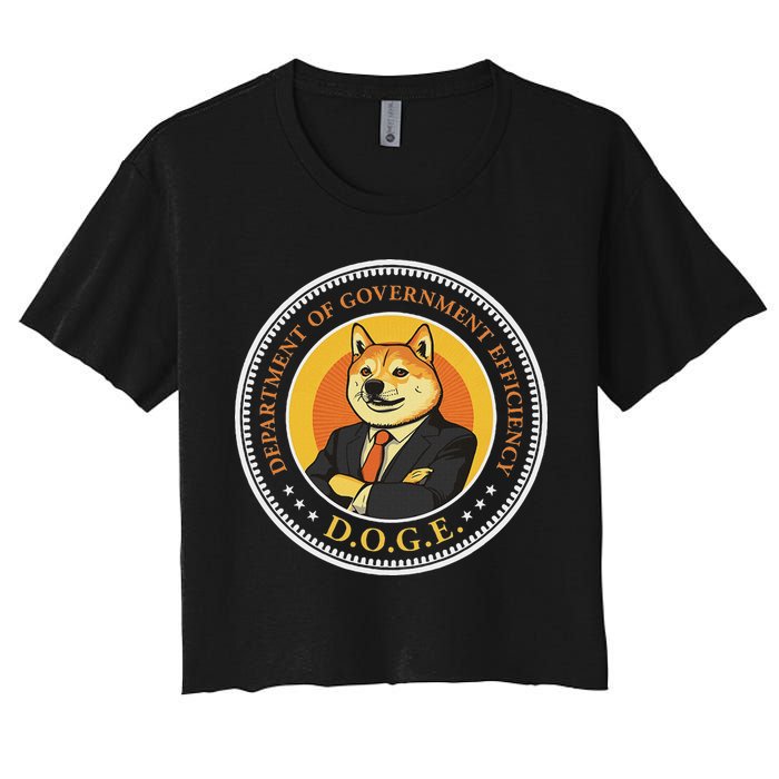 Doge Department Of Government Efficiency Doge Design Women's Crop Top Tee