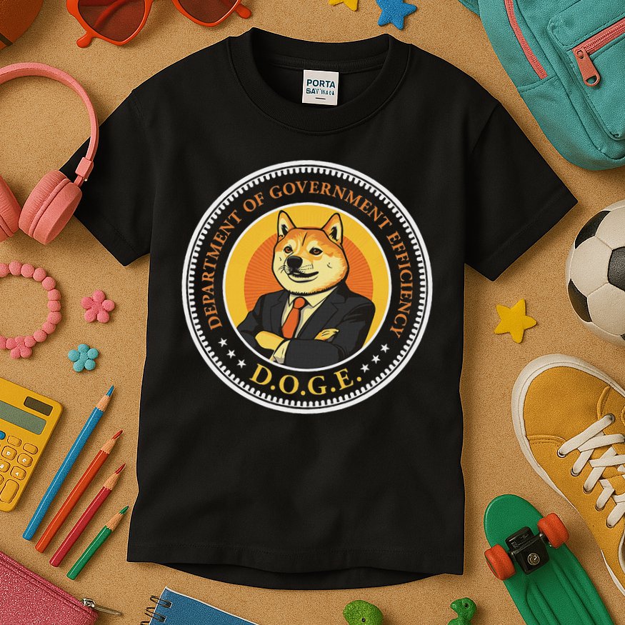 Doge Department Of Government Efficiency Doge Design Kids T-Shirt