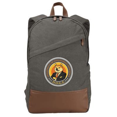 Doge Department Of Government Efficiency Doge Design Cotton Canvas Backpack