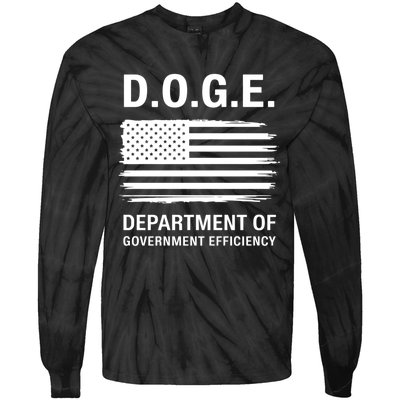 Doge Department Of Government Efficiency Tie-Dye Long Sleeve Shirt