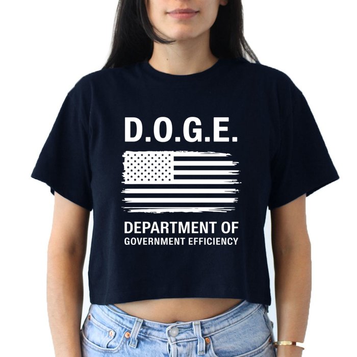 D.O.G.E Department Of Government Efficiency Doge Women's Crop Top Tee