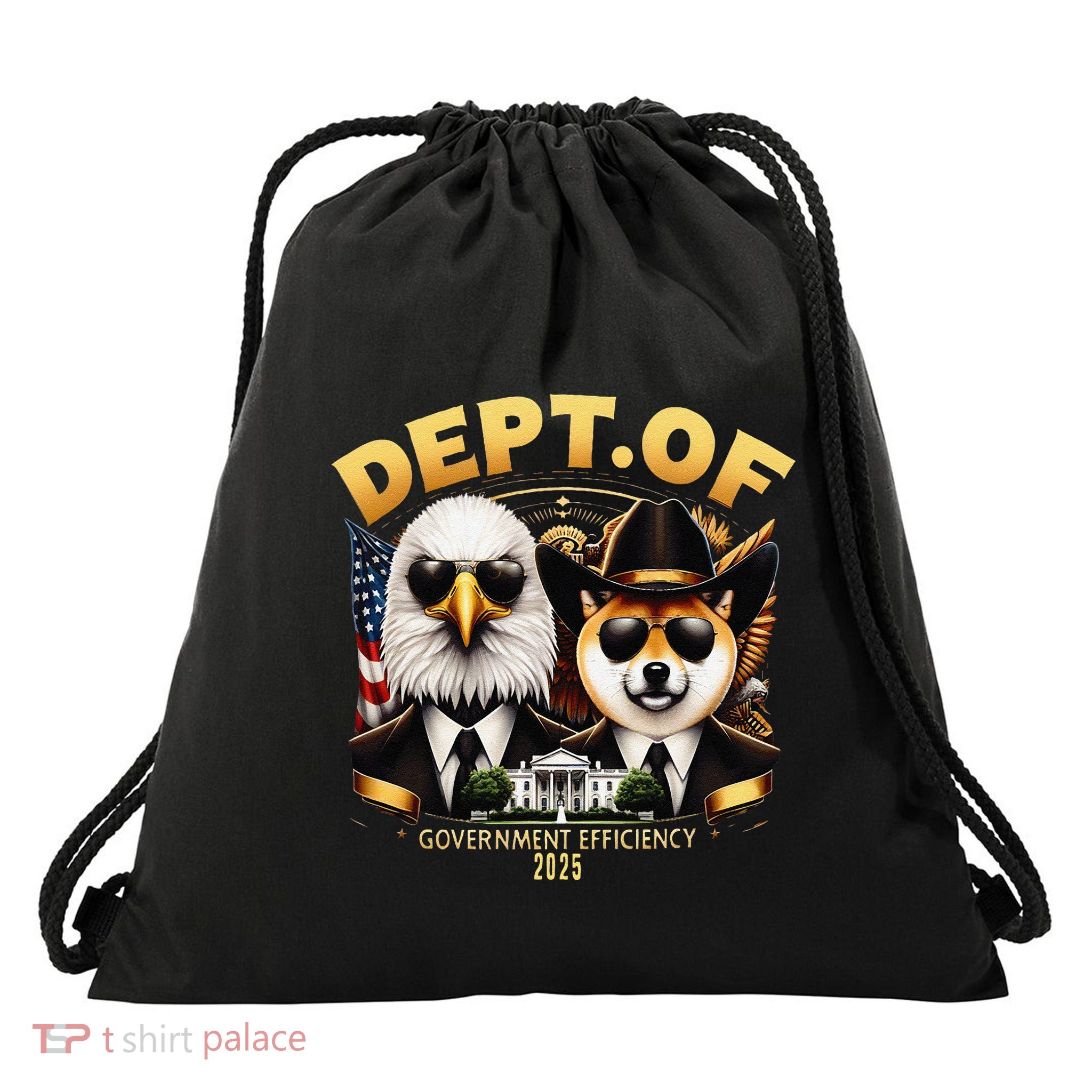 D.O.G.E Department Of Government Efficiency Trump Doge Drawstring Bag