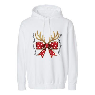 Dasher Dancer Prancer Vixen Comet Cupid Donner Blitzen Christmas Reindeer Garment-Dyed Fleece Hoodie