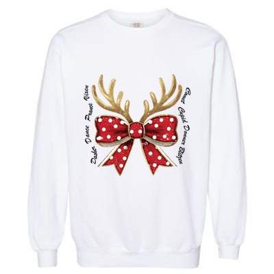 Dasher Dancer Prancer Vixen Comet Cupid Donner Blitzen Christmas Reindeer Garment-Dyed Sweatshirt