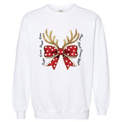 Dasher Dancer Prancer Vixen Comet Cupid Donner Blitzen Christmas Reindeer Garment-Dyed Sweatshirt