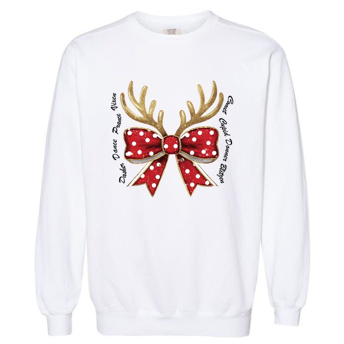 Dasher Dancer Prancer Vixen Comet Cupid Donner Blitzen Christmas Reindeer Garment-Dyed Sweatshirt