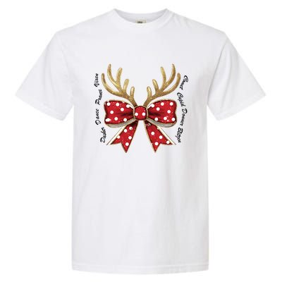 Dasher Dancer Prancer Vixen Comet Cupid Donner Blitzen Christmas Reindeer Garment-Dyed Heavyweight T-Shirt