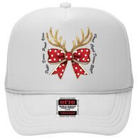 Dasher Dancer Prancer Vixen Comet Cupid Donner Blitzen Christmas Reindeer High Crown Mesh Back Trucker Hat