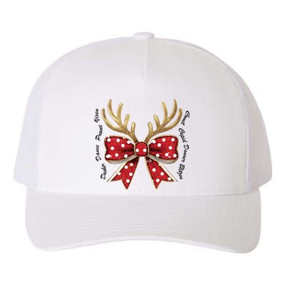 Dasher Dancer Prancer Vixen Comet Cupid Donner Blitzen Christmas Reindeer Yupoong Adult 5-Panel Trucker Hat