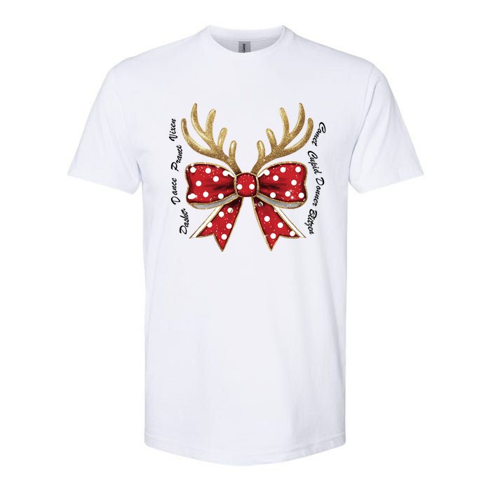 Dasher Dancer Prancer Vixen Comet Cupid Donner Blitzen Christmas Reindeer Softstyle CVC T-Shirt