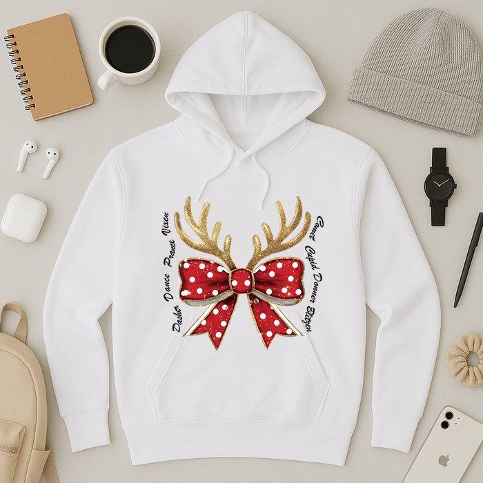 Dasher Dancer Prancer Vixen Comet Cupid Donner Blitzen Christmas Reindeer Hoodie