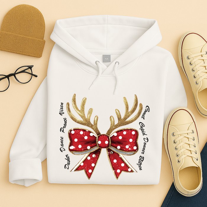 Dasher Dancer Prancer Vixen Comet Cupid Donner Blitzen Christmas Reindeer Hoodie