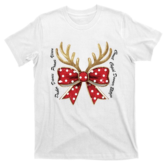 Dasher Dancer Prancer Vixen Comet Cupid Donner Blitzen Christmas Reindeer T-Shirt