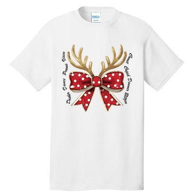 Dasher Dancer Prancer Vixen Comet Cupid Donner Blitzen Christmas Reindeer Tall T-Shirt