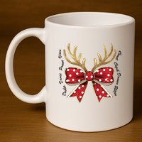 Dasher Dancer Prancer Vixen Comet Cupid Donner Blitzen Christmas Reindeer 11oz C Handle Ceramic Mug