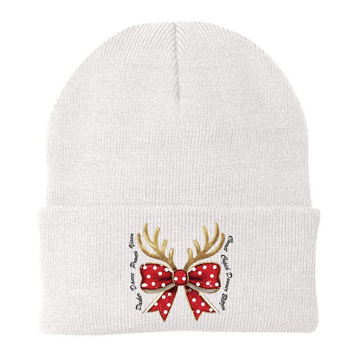 Dasher Dancer Prancer Vixen Comet Cupid Donner Blitzen Christmas Reindeer Knit Cap Winter Beanie