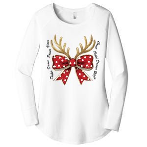 Dasher Dancer Prancer Vixen Comet Cupid Donner Blitzen Christmas Reindeer Women's Perfect Tri Tunic Long Sleeve Shirt