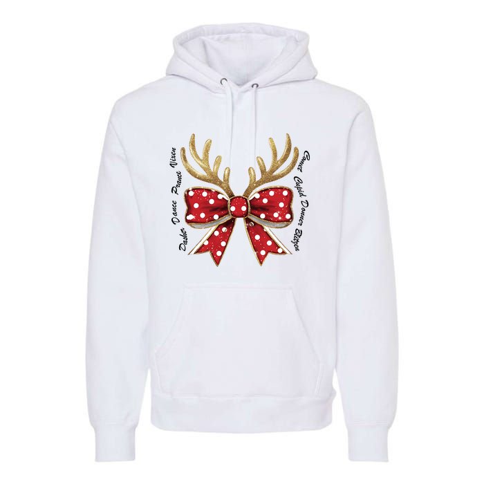 Dasher Dancer Prancer Vixen Comet Cupid Donner Blitzen Christmas Reindeer Premium Hoodie