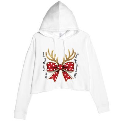 Dasher Dancer Prancer Vixen Comet Cupid Donner Blitzen Christmas Reindeer Crop Fleece Hoodie