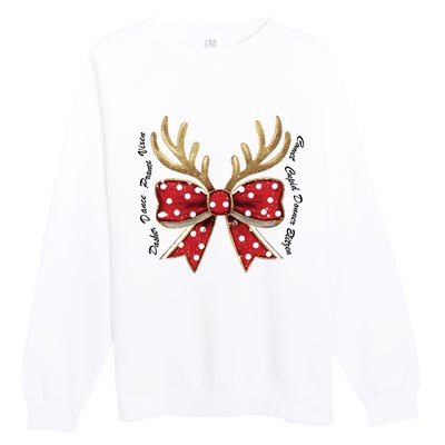 Dasher Dancer Prancer Vixen Comet Cupid Donner Blitzen Christmas Reindeer Premium Crewneck Sweatshirt