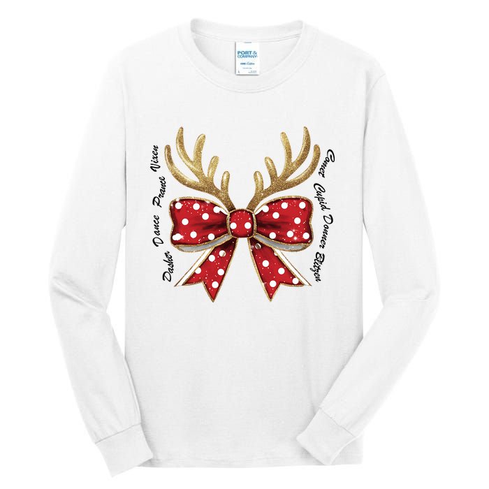 Dasher Dancer Prancer Vixen Comet Cupid Donner Blitzen Christmas Reindeer Tall Long Sleeve T-Shirt