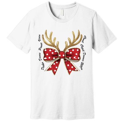 Dasher Dancer Prancer Vixen Comet Cupid Donner Blitzen Christmas Reindeer Premium T-Shirt