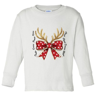 Dasher Dancer Prancer Vixen Comet Cupid Donner Blitzen Christmas Reindeer Toddler Long Sleeve Shirt