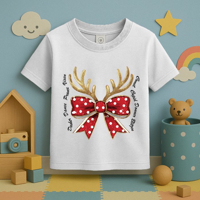 Dasher Dancer Prancer Vixen Comet Cupid Donner Blitzen Christmas Reindeer Toddler T-Shirt