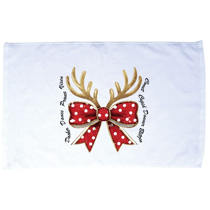 Dasher Dancer Prancer Vixen Comet Cupid Donner Blitzen Christmas Reindeer Microfiber Hand Towel
