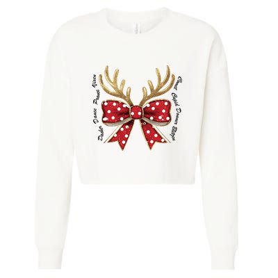 Dasher Dancer Prancer Vixen Comet Cupid Donner Blitzen Christmas Reindeer Cropped Pullover Crew