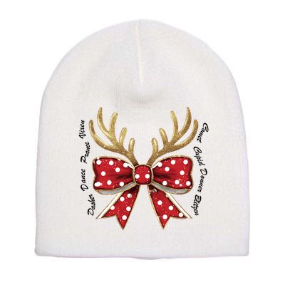Dasher Dancer Prancer Vixen Comet Cupid Donner Blitzen Christmas Reindeer Short Acrylic Beanie