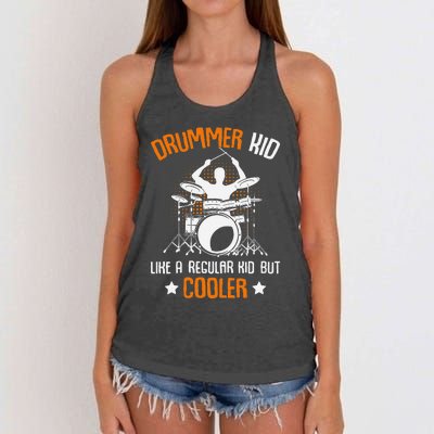 Drummer Drumming Percussionist Drums Women's Knotted Racerback Tank