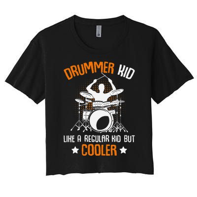 Drummer Drumming Percussionist Drums Women's Crop Top Tee