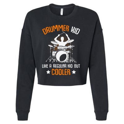 Drummer Drumming Percussionist Drums Cropped Pullover Crew