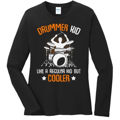 Drummer Drumming Percussionist Drums Ladies Long Sleeve Shirt