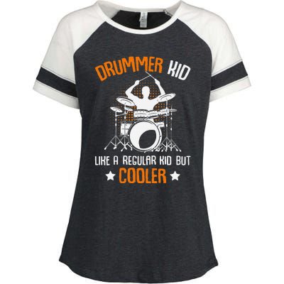 Drummer Drumming Percussionist Drums Enza Ladies Jersey Colorblock Tee