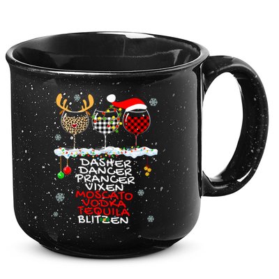Dasher Dancer Prancer Vixen Moscato Vodka Tequila Blitzen Cool Gift 15oz Campfire Ceramic Mug