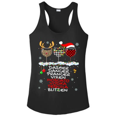 Dasher Dancer Prancer Vixen Moscato Vodka Tequila Blitzen Cool Gift Ladies PosiCharge Competitor Racerback Tank