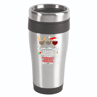 Dasher Dancer Prancer Vixen Moscato Vodka Tequila Blitzen Cool Gift 16oz Travel Tumbler